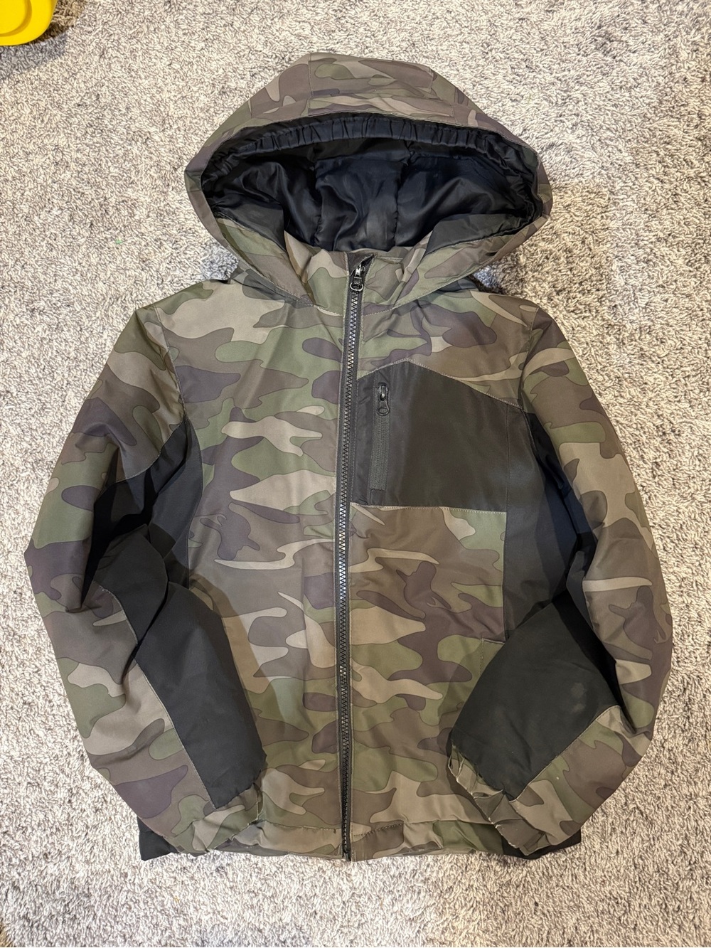 Iceberg Boys Camo Puffer Jacket with Black Panels